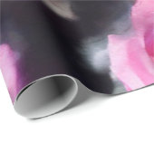 Papier Cadeau Belle Aquarelle Moderne Collection Roses Rose (Coin rond)