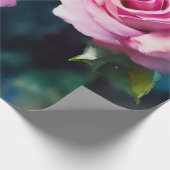 Papier Cadeau Belle aquarelle moderne Collection Roses roses ros (Coin)