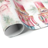 Papier Cadeau Belle Aquarelle Noisette de Noël (Coin rond)