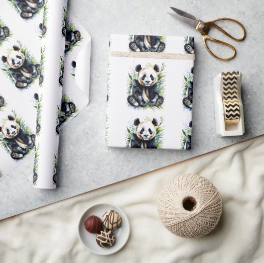 Papier Cadeau Belle aquarelle Panda Bear (Artisanat)