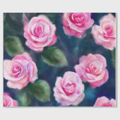 Papier Cadeau Belle Aquarelle Populaire Roses Roses Roses Roses  (Plat)
