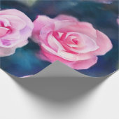 Papier Cadeau Belle Aquarelle Populaire Roses Roses Roses Roses  (Coin)