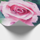 Papier Cadeau Belle Aquarelle Rose Rose Collection Populaire (Coin)
