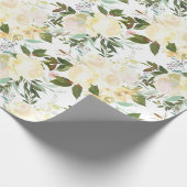 Papier Cadeau Belle aquarelle Roses Blanches (Coin)