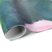 Papier Cadeau Belle Aquarelle tendance Collection Roses roses ro (Coin rond)