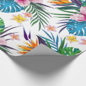 Papier Cadeau Belle aquarelle tropicale à peinture florale (Coin)