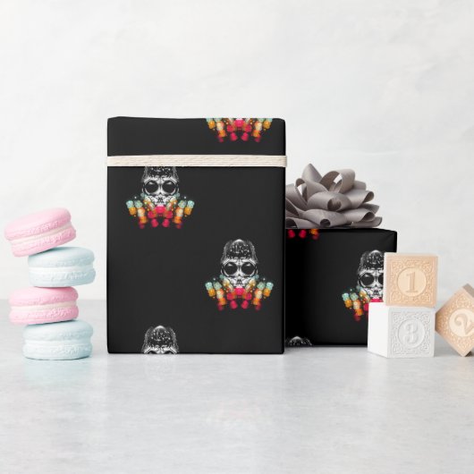 Papier Cadeau Belle araignée automnale avec Motif Casquette Dewd (Baby Shower)