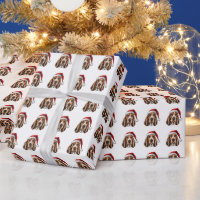 Belle Basset Hound Chien Motif de Noël