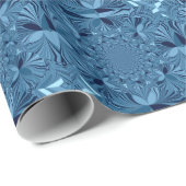 Papier Cadeau Belle Belle Iridescente Blue Kaleidoscope Art (Coin rond)