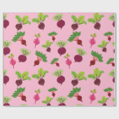 Papier Cadeau Belle betterave rose et violet (Plat)