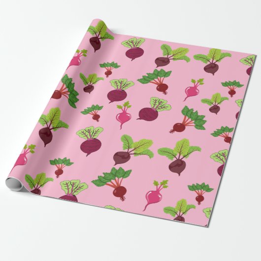 Papier Cadeau Belle betterave rose et violet (Déroulé)