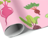 Papier Cadeau Belle betterave rose et violet (Coin rond)