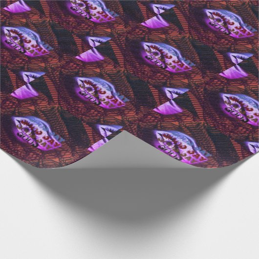 PAPIER CADEAU BELLE BONNE JOURNÉE BLACBK PURPLE OEIL BROWN MANDA (Coin)