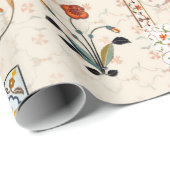 Papier Cadeau Belle boughole florale sans parfum ethnique (Coin rond)