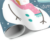 Papier Cadeau Belle boule de neige (Coin rond)