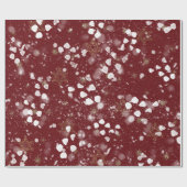 Papier Cadeau Belle Bourgogne aux flocons dorés (Plat)