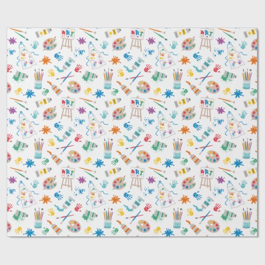 Papier Cadeau Belle Boutique d'art sur blanc (Plat)