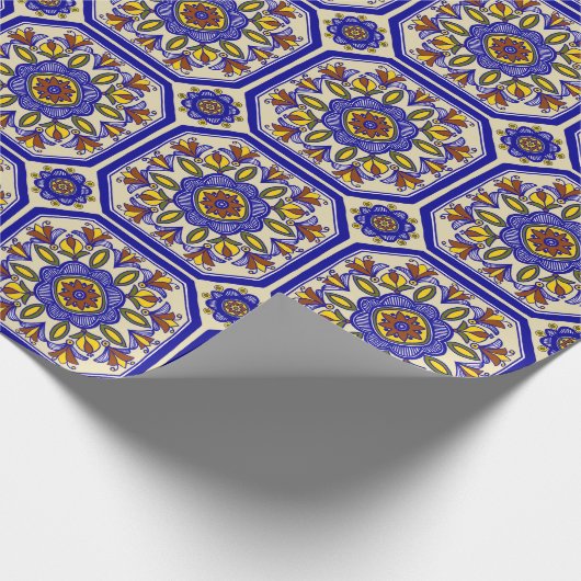 Papier Cadeau Belle Carrelage italien Boho (Coin)