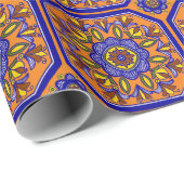 Papier Cadeau Belle Carrelage italien Boho (Coin rond)