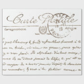 Papier Cadeau Belle Carte Postale Script Français (Plat)