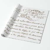 Papier Cadeau Belle Carte Postale Script Français (Déroulé)