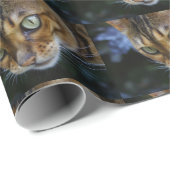 Papier Cadeau Belle Chat Bengale (Coin rond)