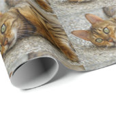 Papier Cadeau Belle Chat Bengale (Coin rond)