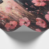 Papier Cadeau Belle Cheval Blush Fleurs sauvages Rose Découpage (Coin)