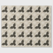 Papier Cadeau Belle Chouette Rustique (Plat)