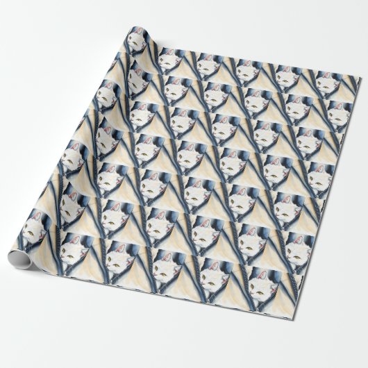 Papier Cadeau Belle collection de chats d'aquarelle moderne mign (Déroulé)