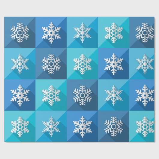 Papier Cadeau Belle collection de flocs de neige (Plat)
