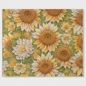 Papier Cadeau Belle collection de tournesol moderne (Plat)