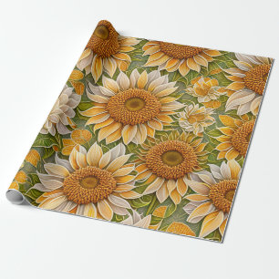 Papier Cadeau Belle collection de tournesol moderne