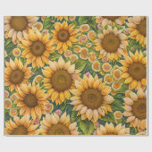 Papier Cadeau Belle collection de tournesol tendance (Plat)