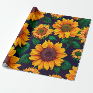 Papier Cadeau Belle collection de tournesols tendance