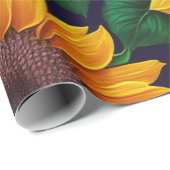 Papier Cadeau Belle collection de tournesols tendance (Coin rond)