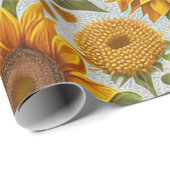 Papier Cadeau Belle collection moderne de tournesols (Coin rond)