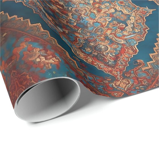 Papier Cadeau Belle collection Perse ancienne Motif moderne (Coin rond)