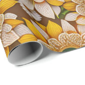 Papier Cadeau Belle collection populaire de tournesol (Coin rond)