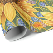 Papier Cadeau Belle collection populaire de tournesol (Coin rond)