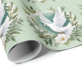 Papier Cadeau Belle colombe blanche (Coin rond)