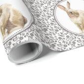 Papier Cadeau Belle conception de lapin de Pâques (Coin rond)