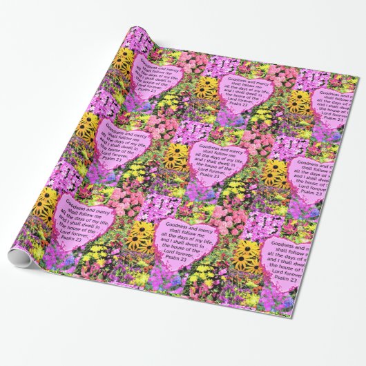 PAPIER CADEAU BELLE CONCEPTION FLORALE PSALM 23 (Déroulé)