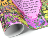 PAPIER CADEAU BELLE CONCEPTION FLORALE PSALM 23 (Coin rond)