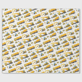 Papier Cadeau Belle construction Anniversaire Garçons Enfants ca (Plat)