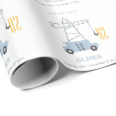 Papier Cadeau Belle Construction Grue Enfants N'Importe Quel Âge (Coin rond)