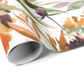 Papier Cadeau Belle couleur automne papier d'enveloppement flora (Coin rond)