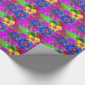 Papier Cadeau Belle couleur Extraordinaire motif floral design (Coin)