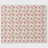 Papier Cadeau Belle couleur motif pivoine sur vert (Plat)