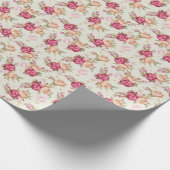 Papier Cadeau Belle couleur motif pivoine sur vert (Coin)